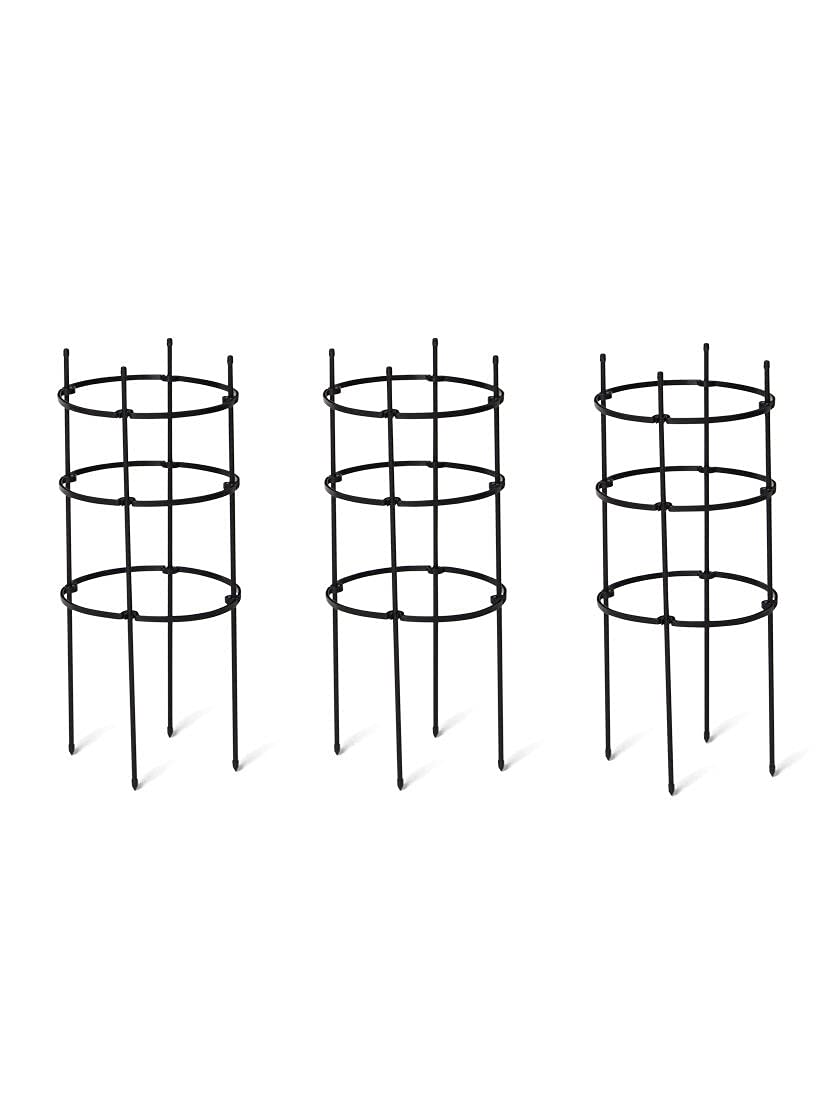 Gardeners Supply Company Pepper and Eggplant Cages Plant Stand | Sturdy & Adjustable Garden Plants Support for Eggplants Peppers & Other Fruit Bearing Plants | 13.75" D x 32" H (Set of 3)