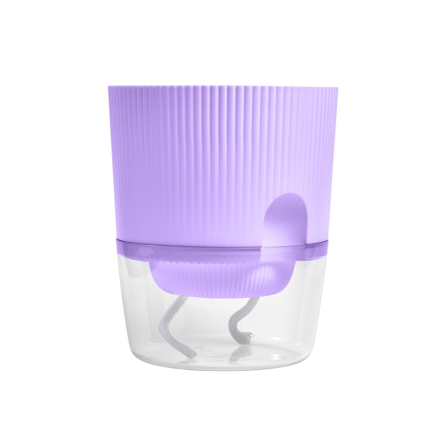 Eurysman 3 Pack - 5.5 Inch Self Watering Planter Pots for Indoor Plants - African Violet Pots with Wick Rope - Purple