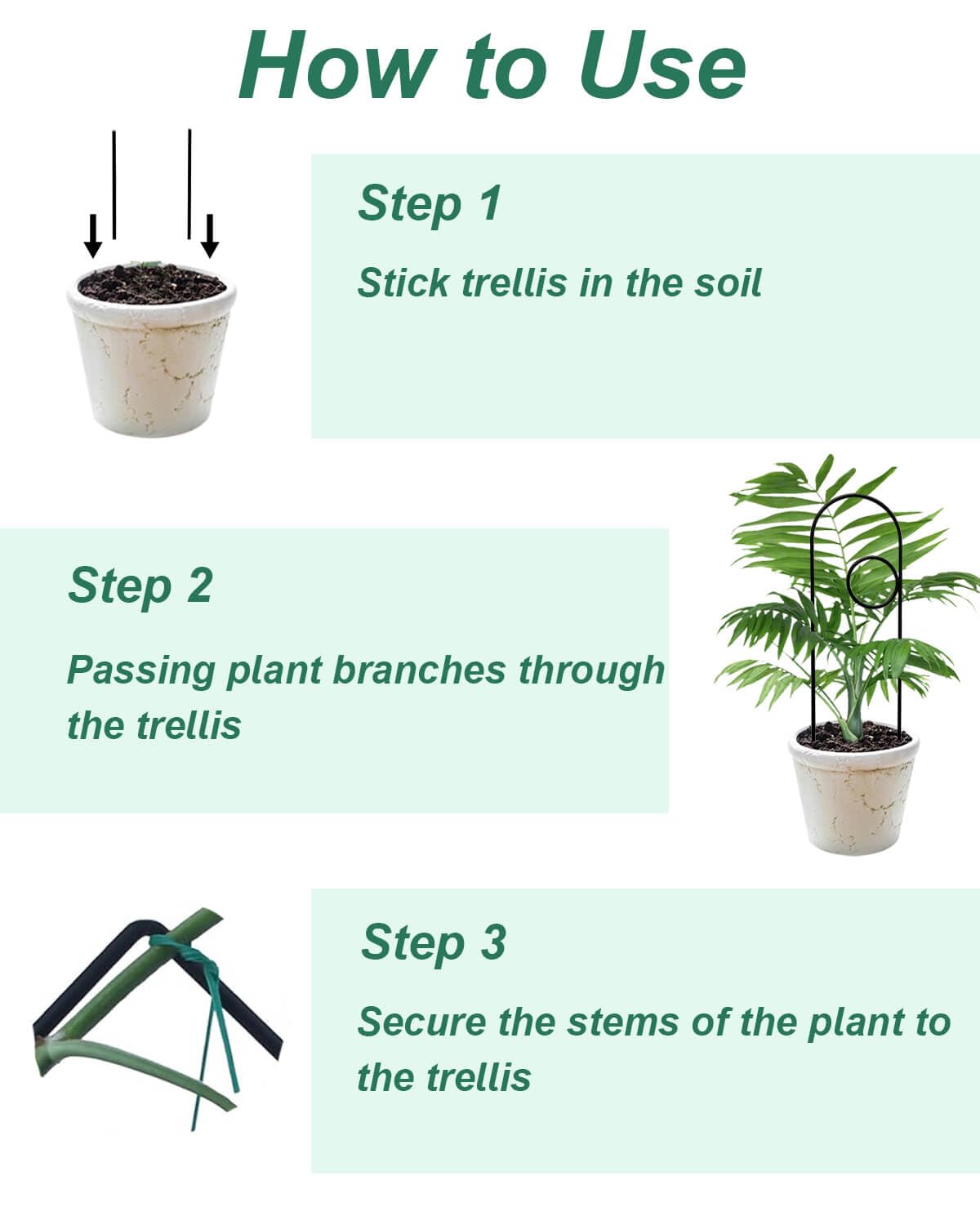 Small Plant Trellis for Climbing Plants Indoor - 13.8 Inch Trellis Indoor with Different Patterns for Vine Ivy Flower Plant Support, Metal Garden Trellis for Potted Plants, Set of 4 (Black)
