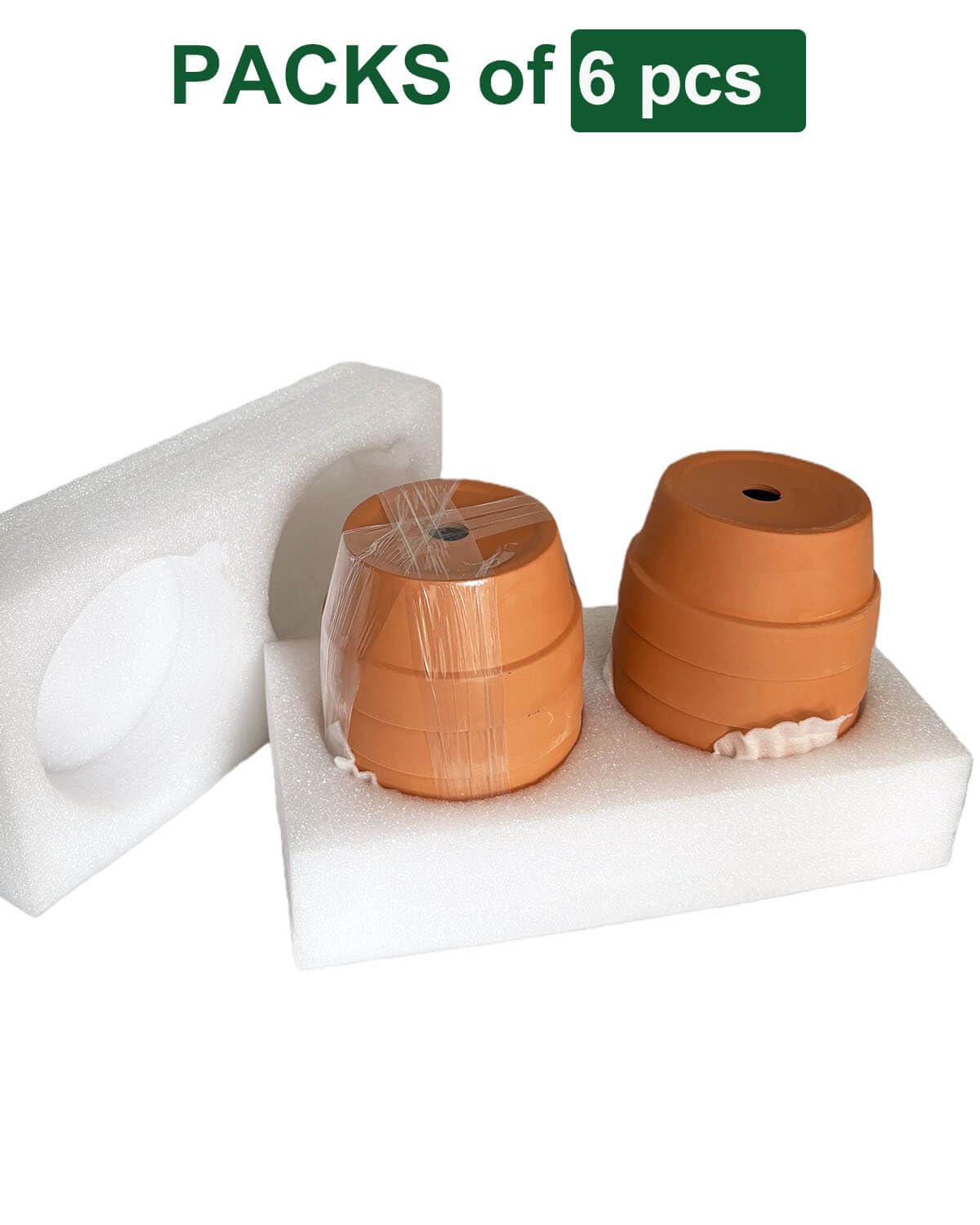 5.1 Inch Shallow Terracotta Plant Pots - 6 Pack Medium Clay Flowerpot with Drainage Hole, Terra Cotta Succulent Pot for Indoor Outdoor Plants