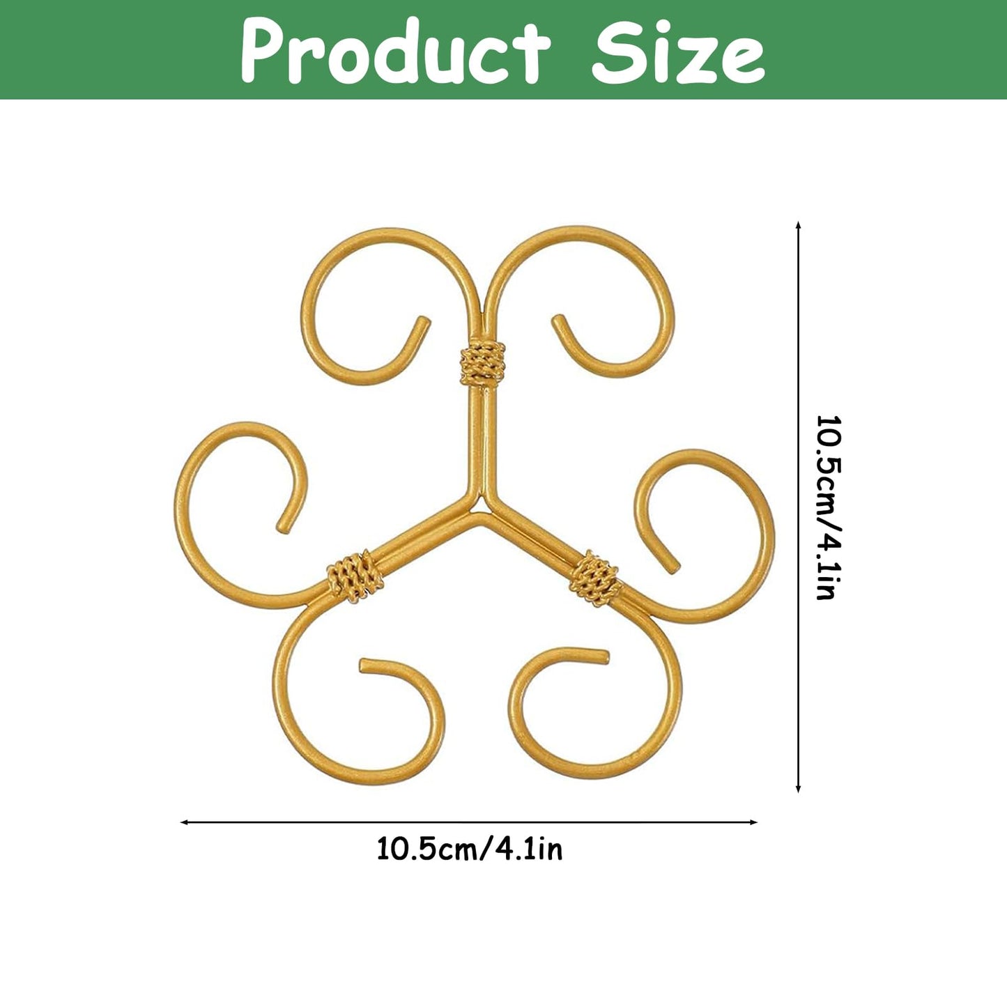 5PCS Iron Monstera Plant Support, Plant Stem Support, Turtle Shell Bamboo Clamp Set, Stable Plant Support Stakes for Indoor Plant, Ideal Present for Plant Lovers (5 Pcs-4.1INX4.1IN)