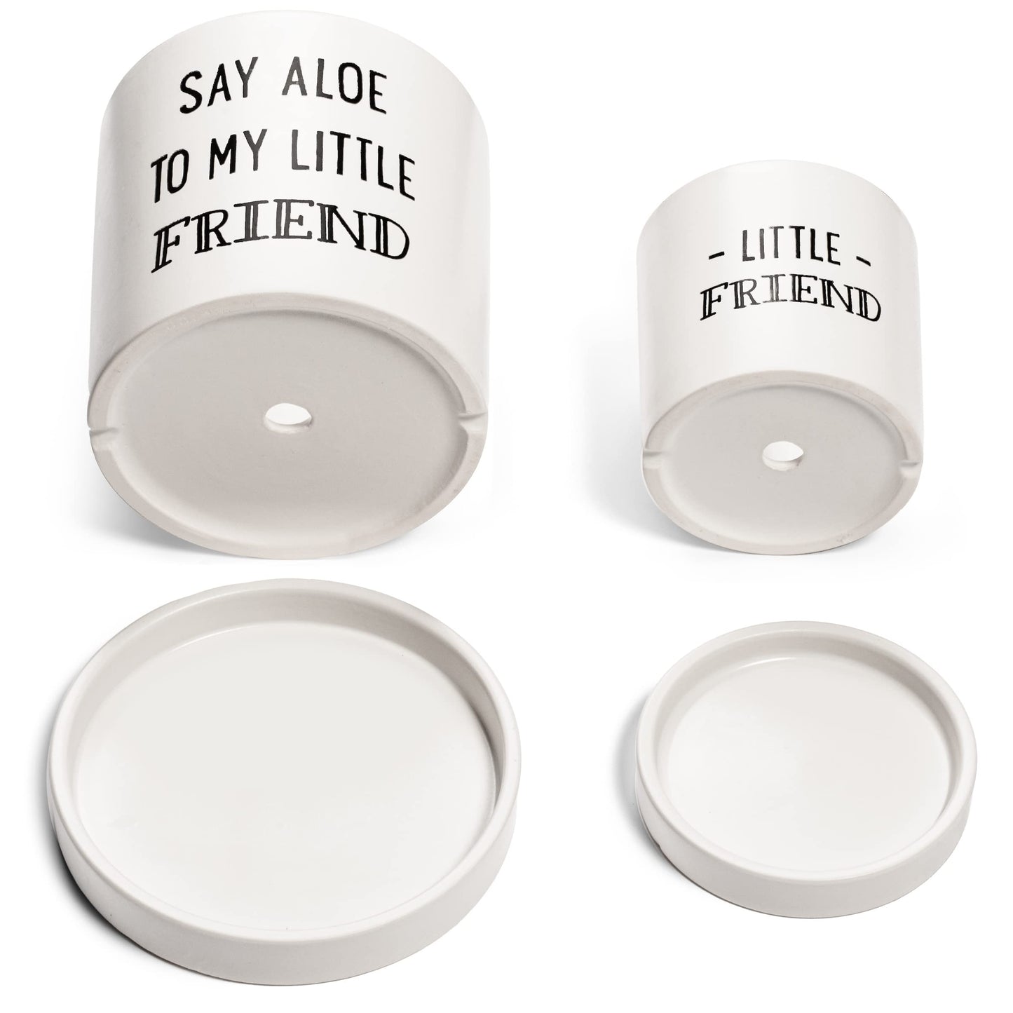 Aloe Pot and Succulent Planter - Set of Two - Funny Housewarming Gift - Plants Not Included