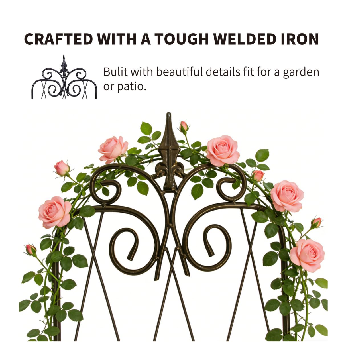 SCENDOR 2 Pack 71" H x15 W Trellis,Black Garden Trellis for Climbing Plants Outdoor Metal Frame Sturdy Trellis for Rose