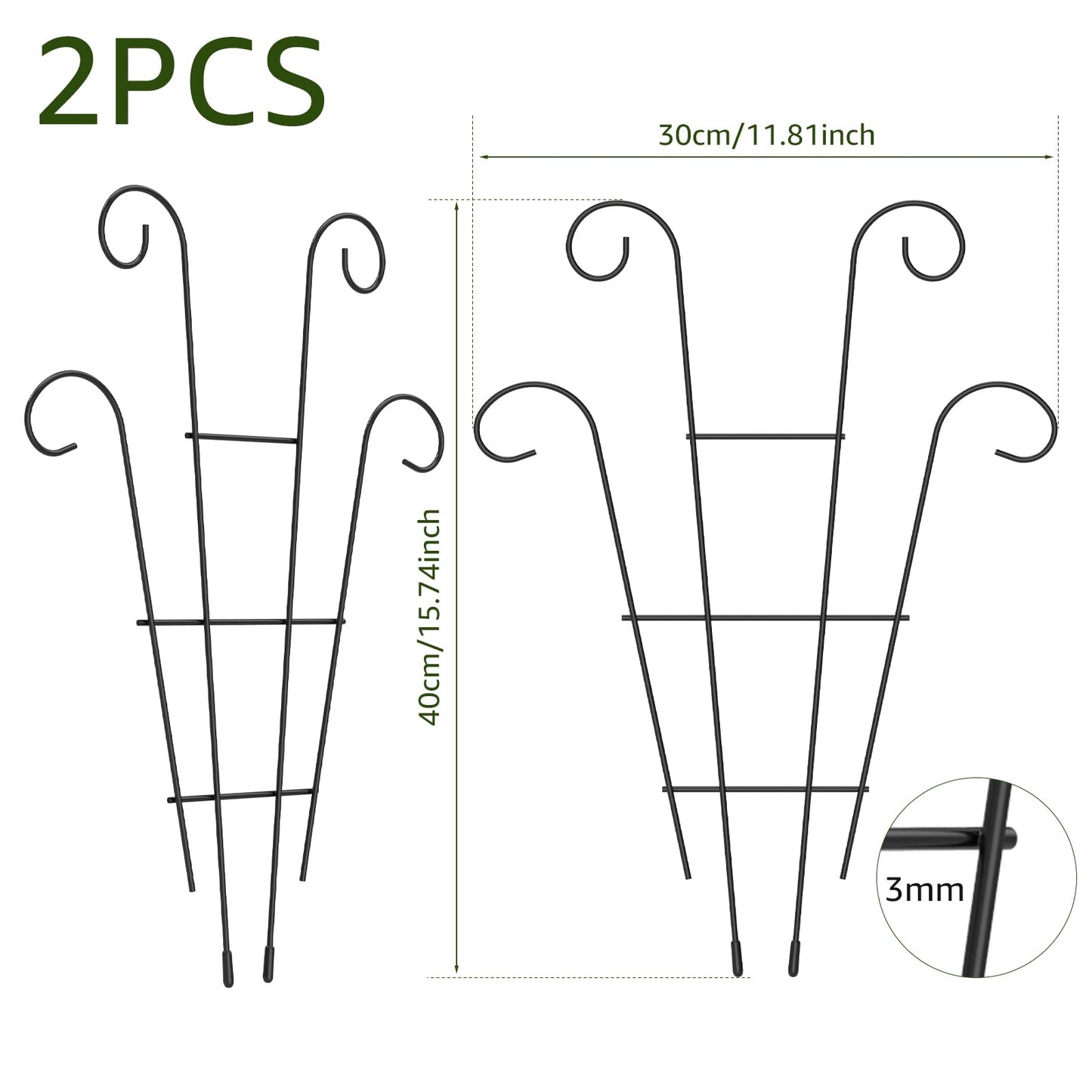 XYDHQS 2Pcs Trellis for Potted Plants, Indoor Outdoor Rustproof Garden Trellis, Strong Load Bearing, Iron Sturdy Houseplants Climbing and Creeping Support for Garden Courtyard Balcony