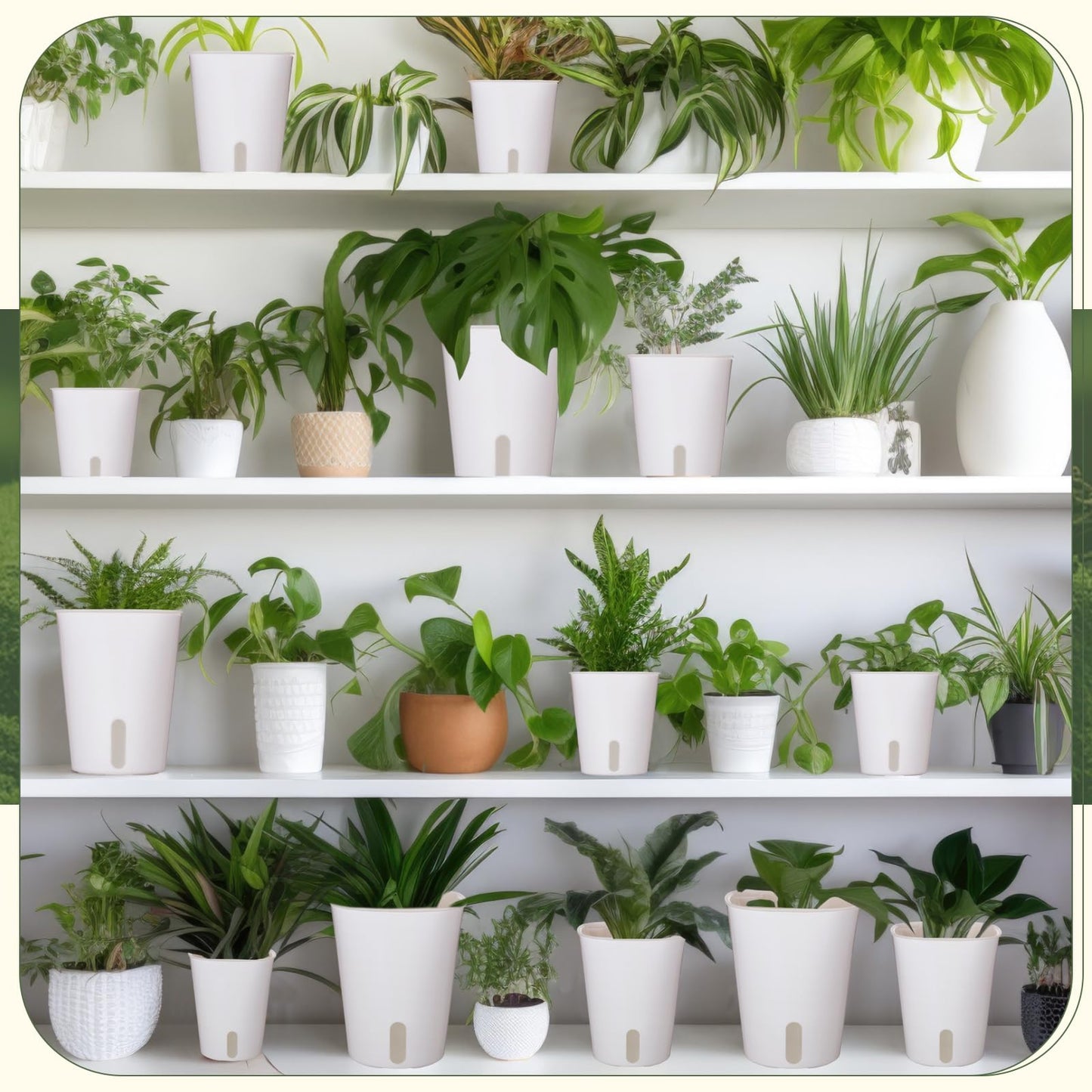 Ziliny 9 Pcs Self Watering Pots Plastic Plant 3 Sizes Flower Plant Pot with Inner White Flower Pots for Indoor House Plants Plastic Self Watering Pot for Herbs Flowers (Xs,S,M)