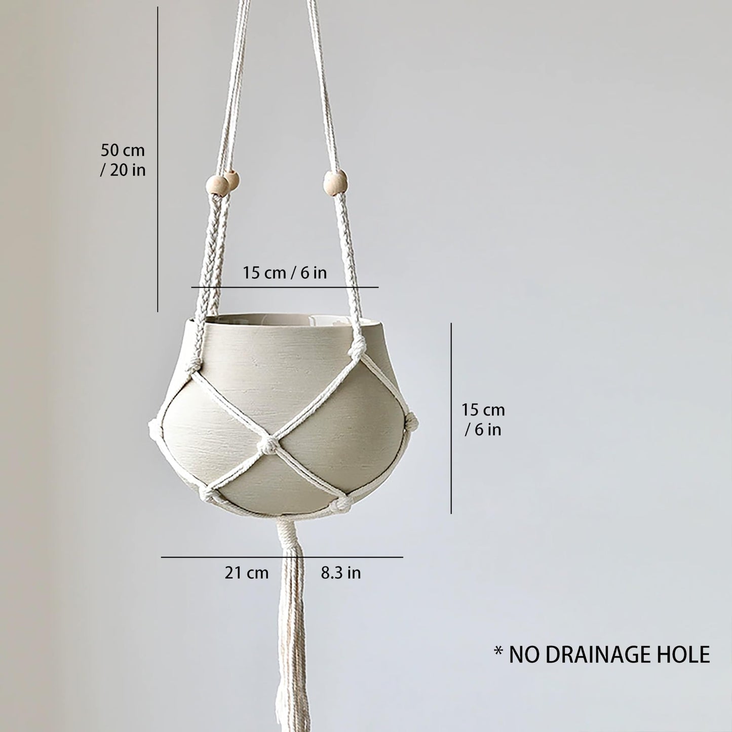 Macrame Ceramic Hanging Planter, Large Macrame Hanging Plant Pot, Macramé Hanger with Ceramic Planter, Boho Planter & Home Decor