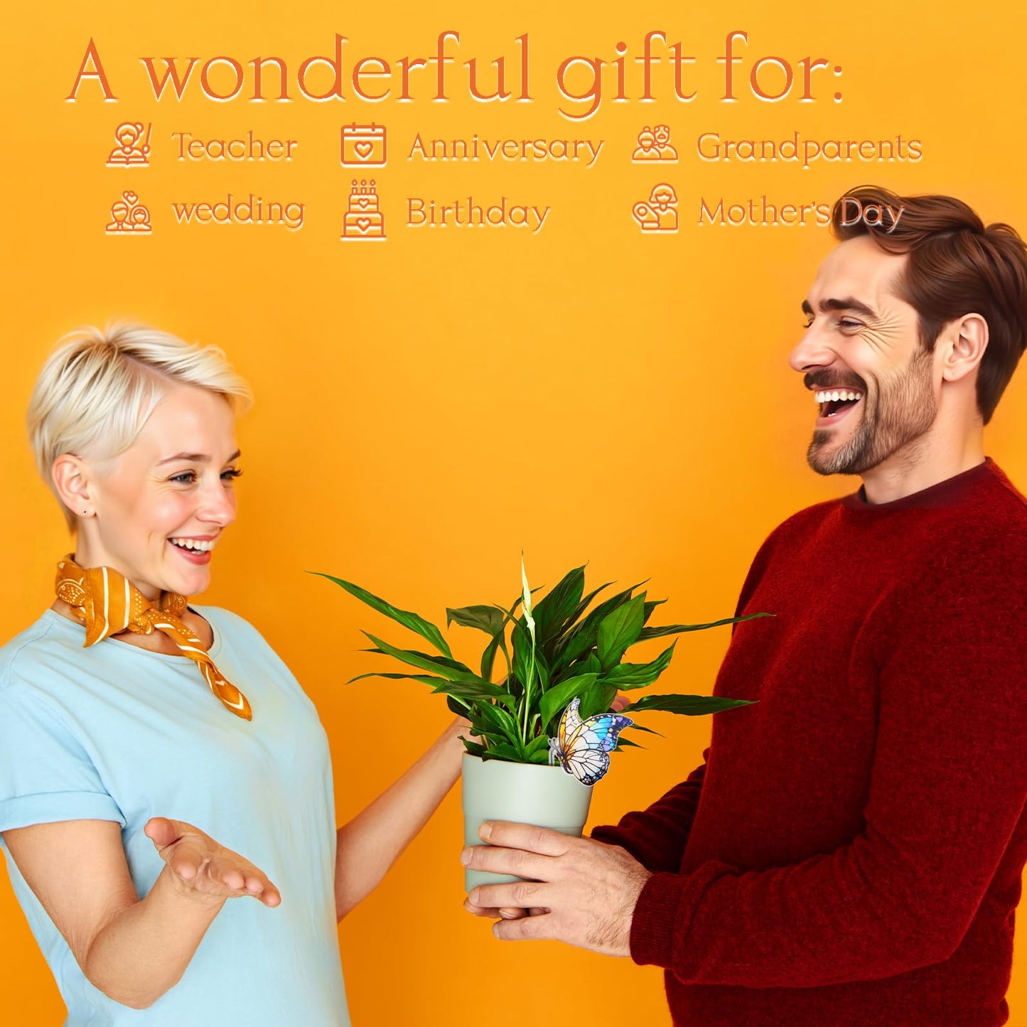 FBBP Butterfly Gifts for Women, Hanging Plant Planter for Indoor Outdoor Garden, Mothers Day Birthday Gifts for Mom Grandma from Daughter Son, Bird Lover Plant Pots Accessories