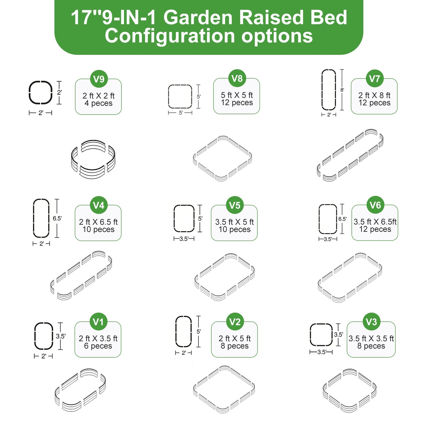 FarmGeo Raised Garden Bed Kit 8 x 2 x 1.4 ft, 9-in-1 Modular Metal Raised Garden Bed Outdoor, Powder-Coated Galvanized Planter Box for Vegetables, Herbs and Flowers (Cream White)