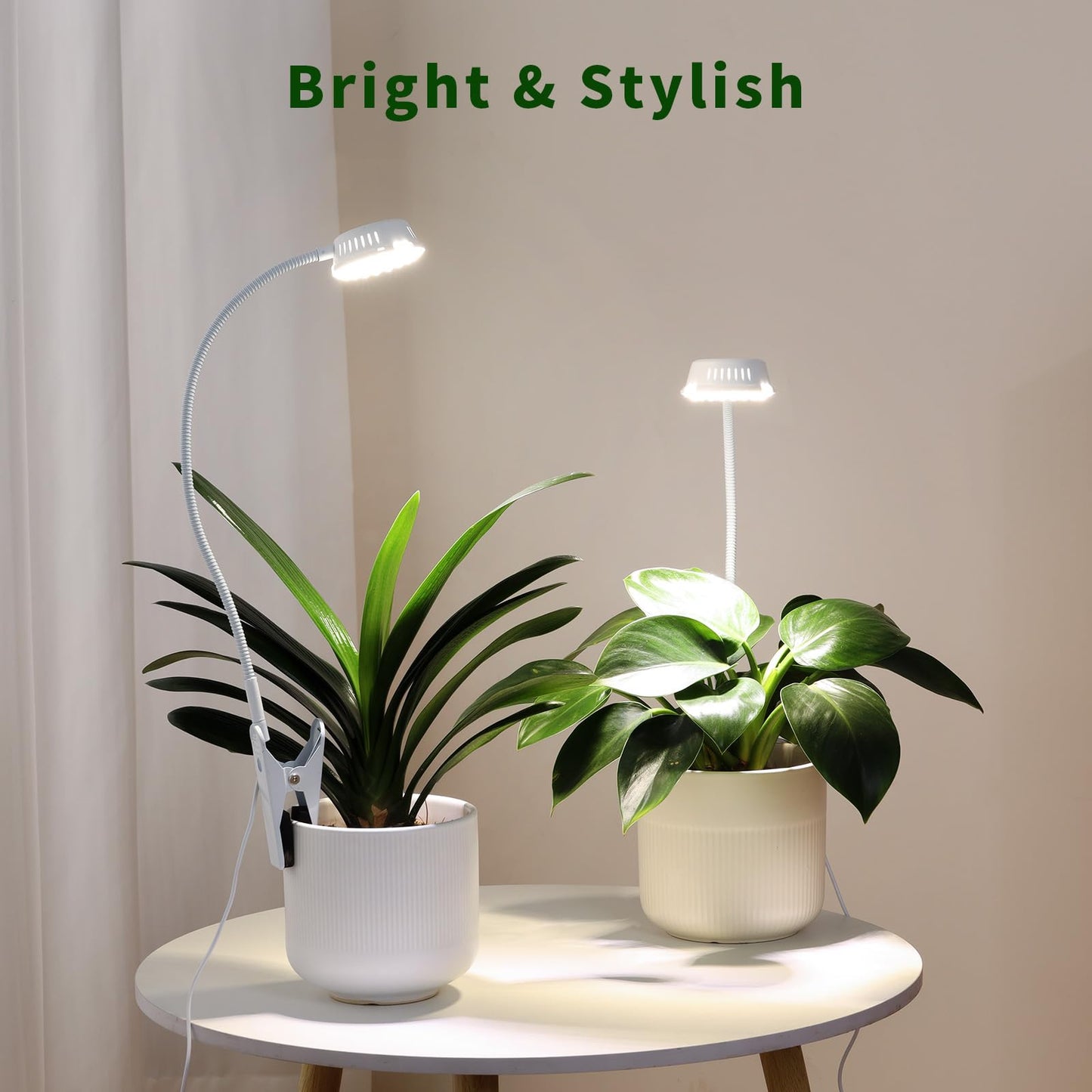 LORDEM Grow Lights for Indoor Plants, Clip-on Gooseneck Plant Lights for Indoor Growing,Full Spectrum LED Plant Light with 5 Dimming Levels,Auto On/Off Timer (6/8/12/16 Hrs),White,1 Pack
