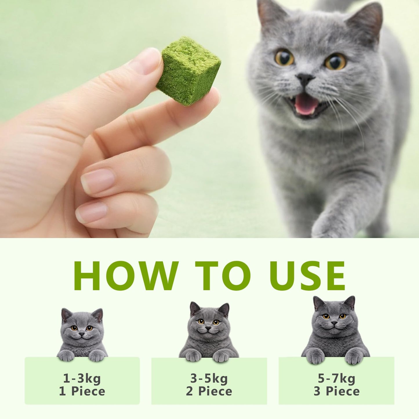 Prettypum Cat Grass Treats for Indoor Cats - Freeze Dried Cat Grass Crunchy Snacks for Hairball Control and Digestive Support - Natural Kitty Grass Supplement - 4.23 oz