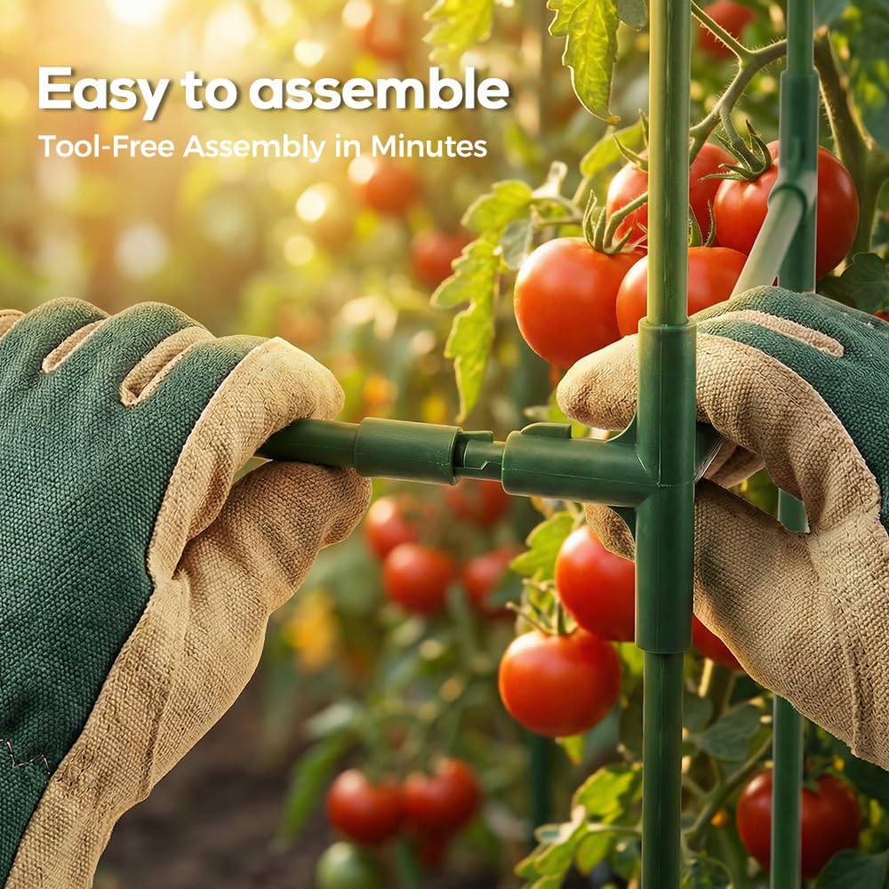 Tomato Cage Heavy-Duty for Garden & Pots, 2026 NEW Rust-Resistant Tomato Stackable Heavy Gauge Plant Cage Trellis Support for Climbing Vegetables Plants (1PCS)