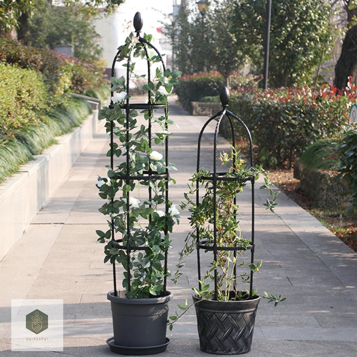 GardenPal Garden Obelisk Trellis, Tomato Cage and Plant Support for Climbing Plants, Potted Tall Plant Stakes for Vine Vegetable Flower Support Outdoor Indoor - 1 Pack