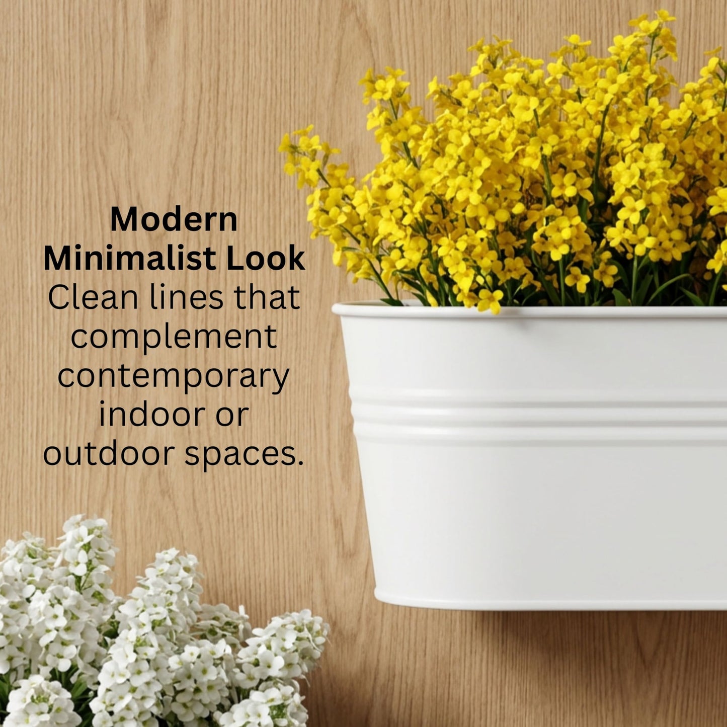 LaLaGreen Wall Planter (9.8 Inch, 10 Pack) White Oval Metal Hanging Decor Plant Holder Wall Planters for Indoor Plants Porch Plants Balcony Decoration Pot Baskets Pots Mounted Indoor Window Planters