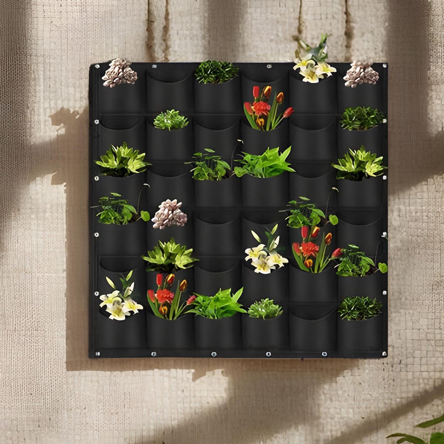 Living Wall Planter,36 Pockets Felt Vertical Greening Flower Container - Hangable Flower Grow Bag,for Vegetable Tomato Yard Outdoor Indoor Fence Home Balcony