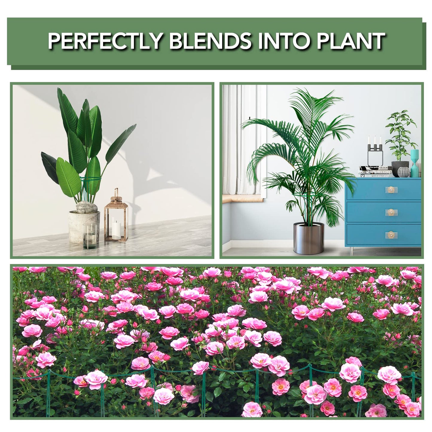 Joyhalo 12 Pack Plant Support Stakes, 16 Inch Plant Stakes for Outdoor Plants, Peony Cages and Supports, Peony Cage with 15 Pcs Twist Ties, Flower Stakes Peonies Support Cages for Plants