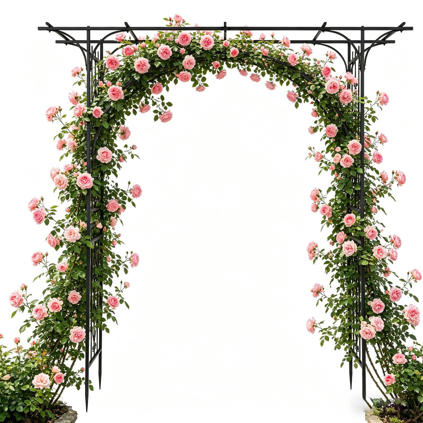 NAICKUC Garden Arch Trellis for Climbing Plants Outdoor, Wedding Arch Backdrop Stand, 7.1ft Metal Arched Framework for Weddings, Birthday Parties, Garden Arbor, Photography Studio Backdrops
