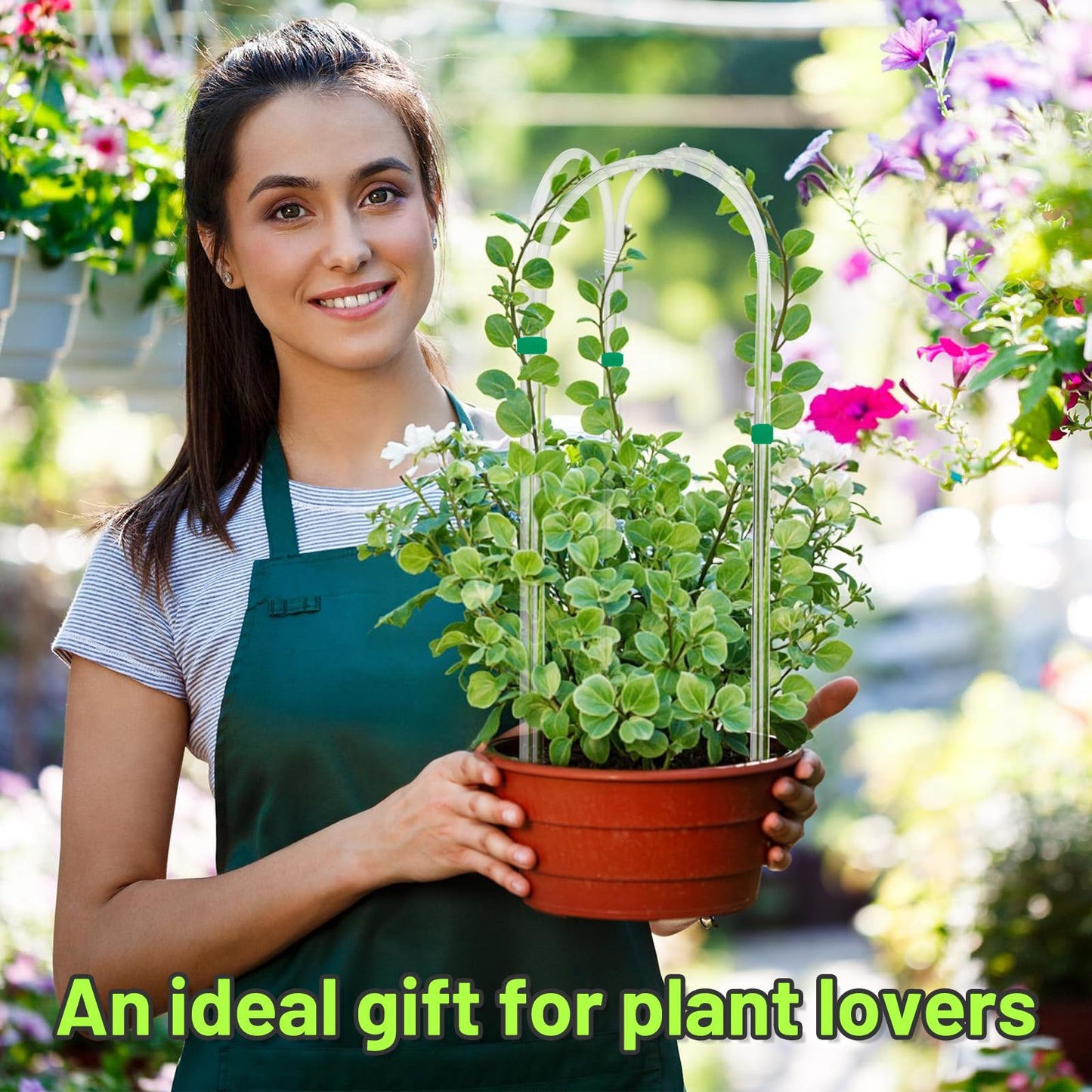 Vokvaktak 3 Pack U-Shape Acrylic Plant Trellis for Indoor Climbing Plants, 16 Inch Small Plant Trellis, Potted Plant Climber Support for Pothos, Vine Ivy, Houseplant