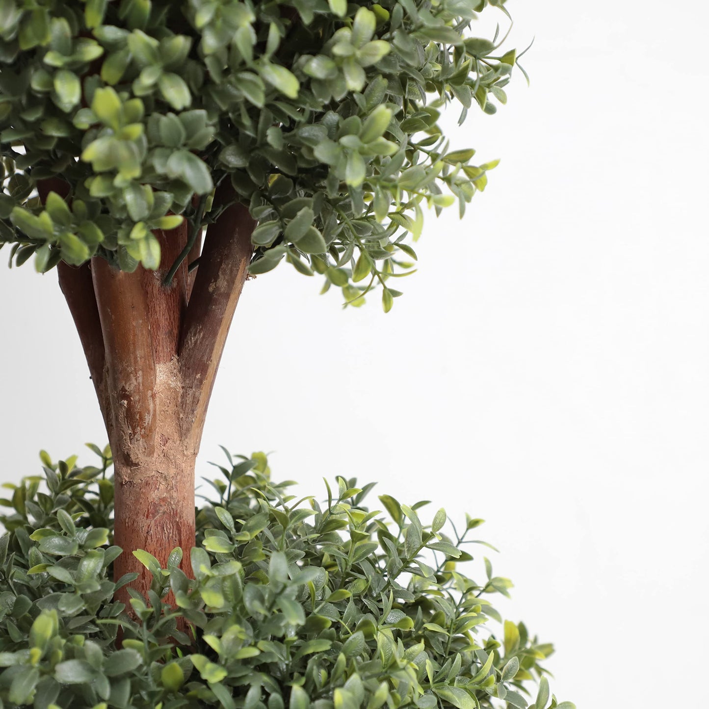(Set of 2) Lifelike 3Ft arfiticial Double Ball Topiary Trees Outdoor Faux Topiary Tree for Out Door Porch Decor