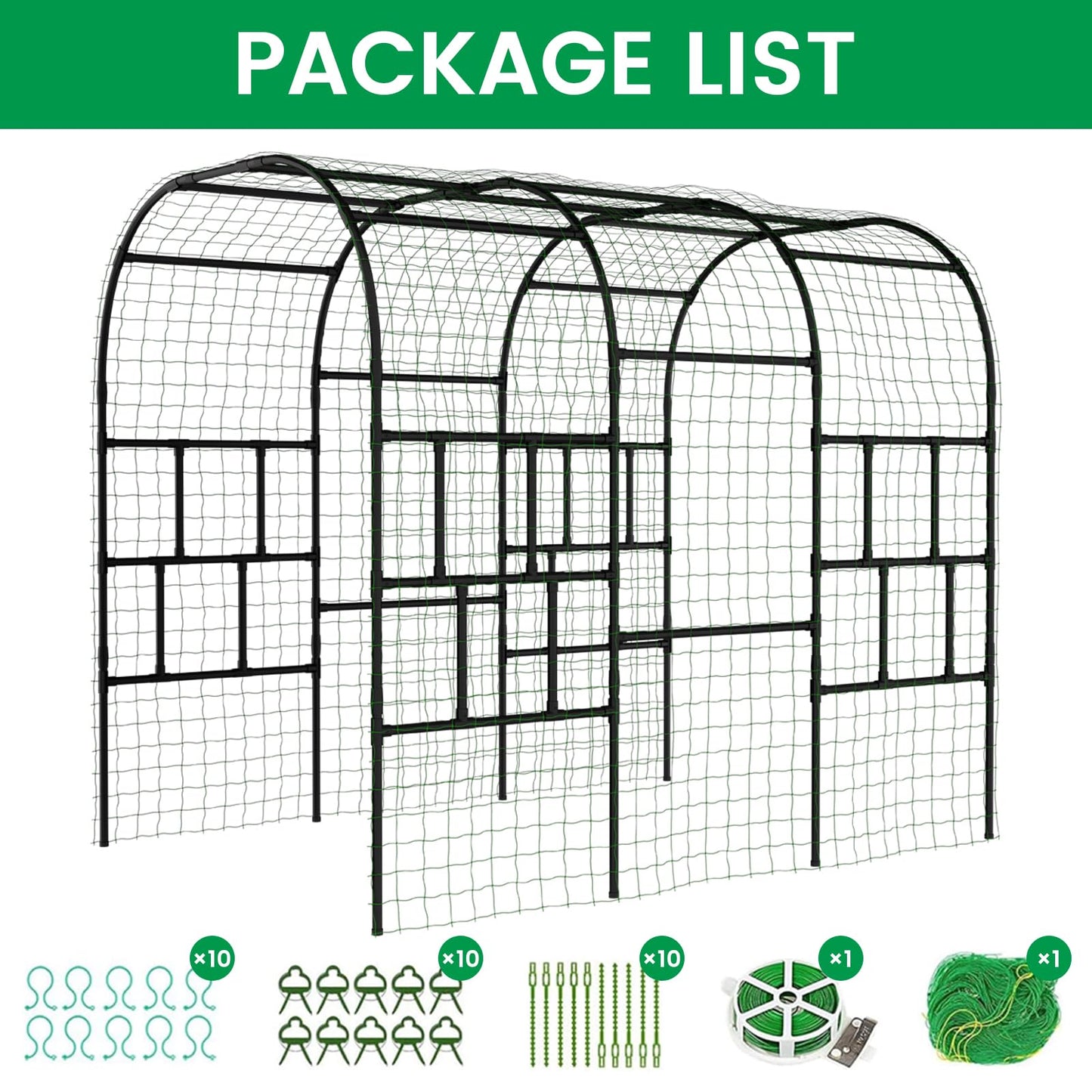 SUNYRISY Outdoor Garden Arch Trellis, 118" x 79" x 87" Extra Large Garden Trellis for Climbing Plants Outdoor, Plant Support for Cucumber Grape Vine Vegetable Fruit and Garden Gazebo