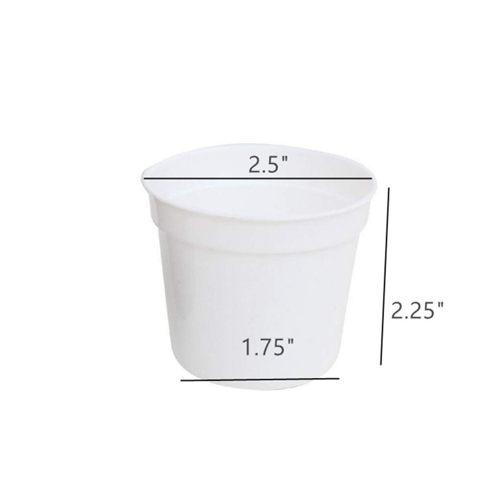 DODXIAOBEUL Round Succulents Plant Pots Drainage Hole, Set of 40 Mini Plant Pots 2.5" Wx2.25 H,Perfect for Plant Seeds,Seedling Nursery Transplanting Planter Container(White-40)