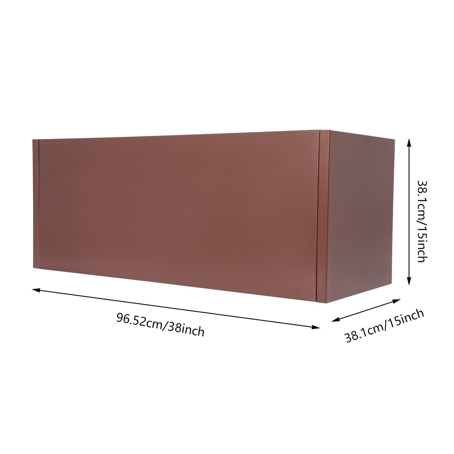 Ginelm 38”L x 15”W x 15”H Metal Long Planter Box for Outdoor Plants Large Rectangular Planter Boxs Spliced Flower Pot for Flowers Garden