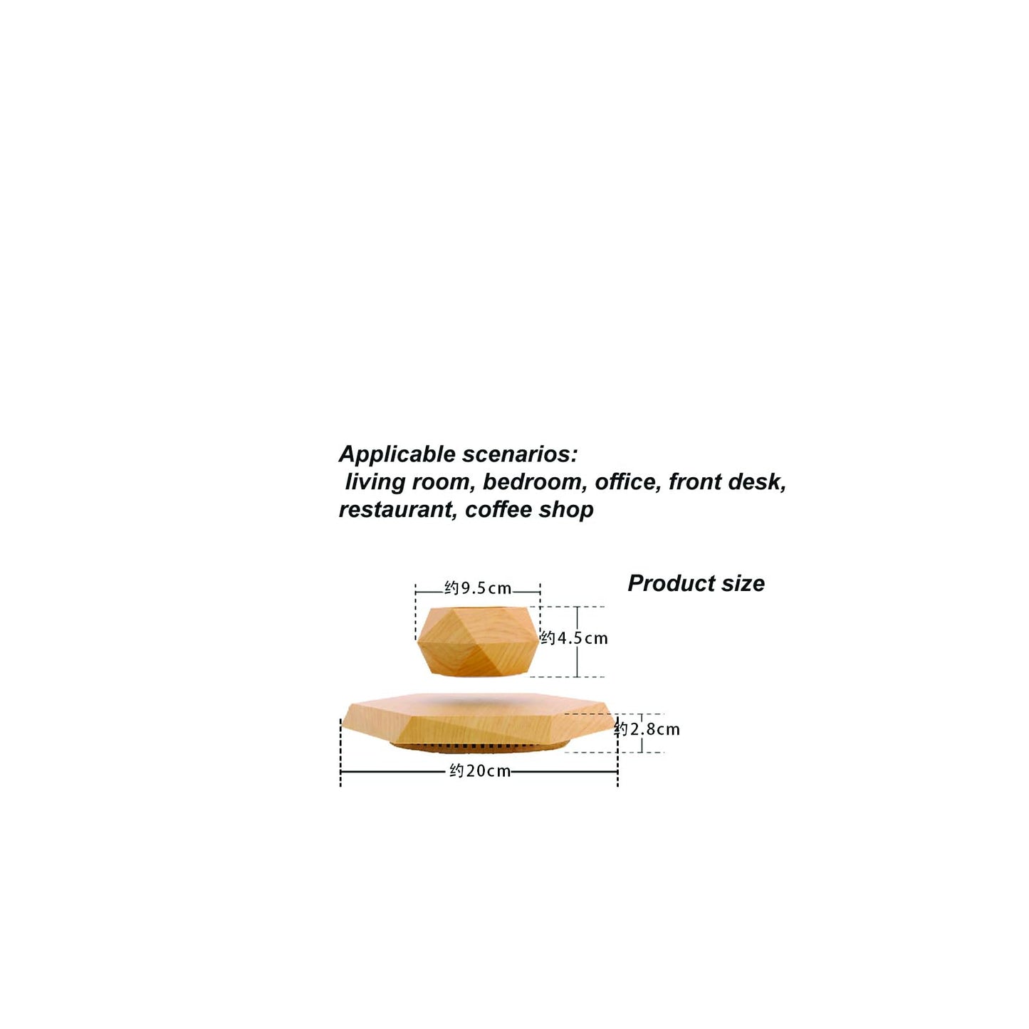 LMingKun Levitating Plant Pot - Floating Plant Pot for Small Plants. Levitating Decor for Home & Office Magnetic Floating Levitating Display (Light Wood Grain)