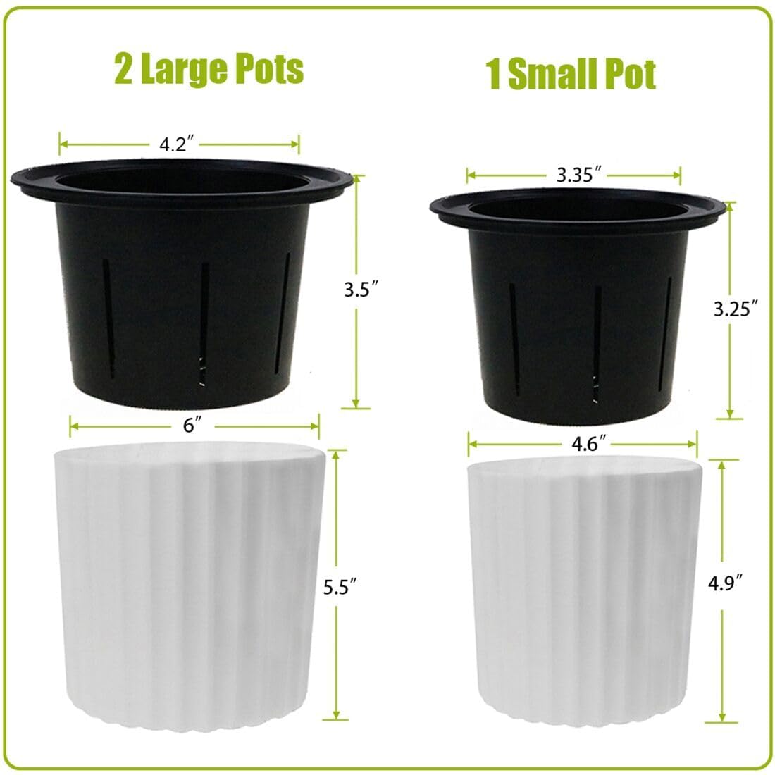 MUZHI Orchid Pot with Net and Holes, Round Self Watering Planter Pot for Indoor Plants and Flowers 3 Sets White
