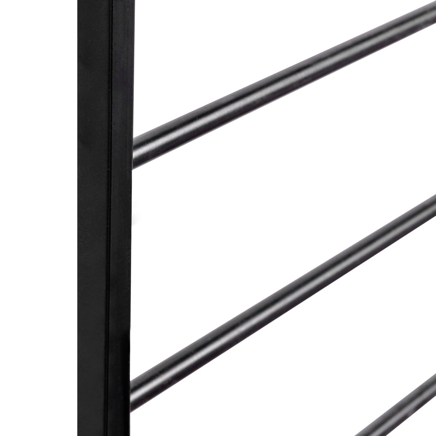 MyGift 4 Foot Tall Modern Matte Black Metal Wall Mounted Horizontal Bars Trellis, Outdoor Hanging Support Frame for Climbing Garden Plants and Crawling Vines, Set of 2
