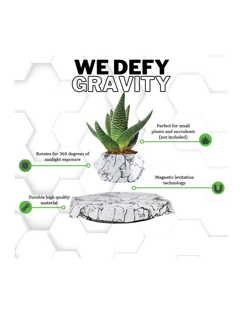 BandDlevs Floating Pots for Plants - Levitating Pot - Levitating Planter for Bonsai, Succulents, Air Plants - Floating Magnetic Display for Home Office Desks - Magnetic Levitation Plant Holder (Black)