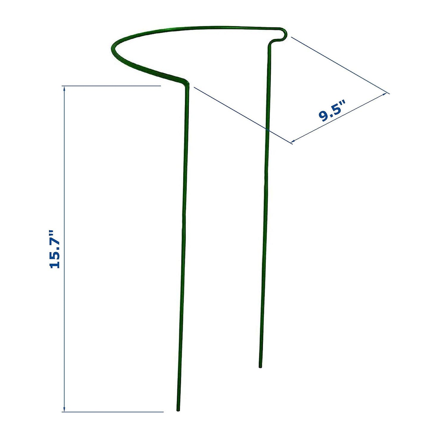 6 Pack 15.8 Inch High Plant Stake,Garden Plant Support,Half-Round Peony Cage Plant Ring Hoop