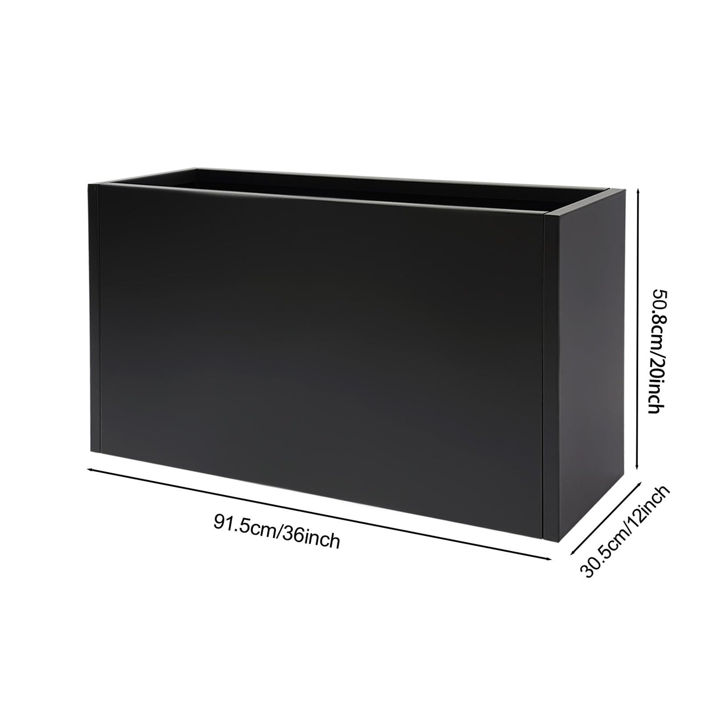 LuYuLTONG Modern Metal Planter Box, 36" L x 12" W x 20" H, Rectangular Galvanized Steel Raised Garden Bed with Drainage Hole&Gloves, Flower Planter Pot for Patio, Yard, Porch