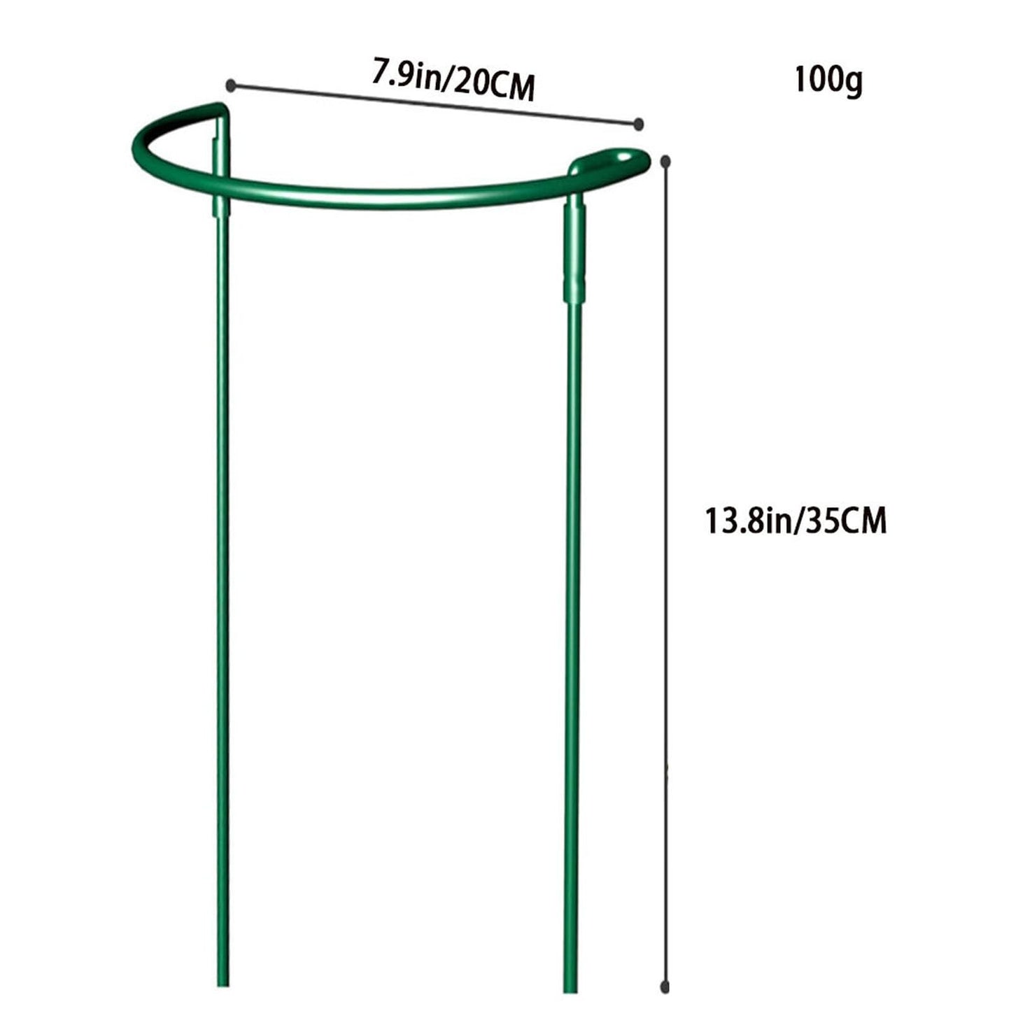 10 Pack Plant Support Stakes, Heavy Duty Interlinked Half Round Peony Metal Peony Cage, Garden Plant Support Ring for Indoor Outdoor Plants, Tomato, Hydrangea, Monstera, Flower (14 x 8inch)