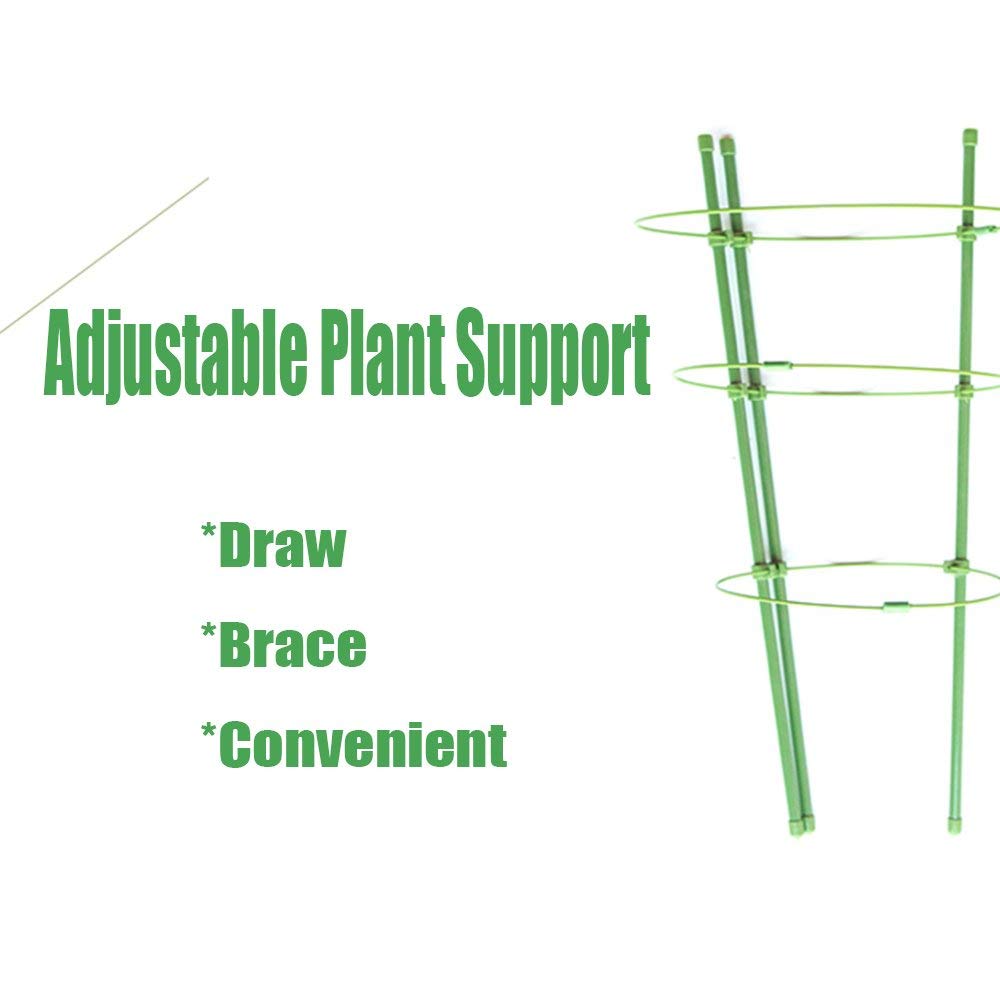 5 Pack Plant Support Tomato Cages for Garden Plants Support 18 inches Small Tomato Cages Tomato Trellis with Adjustable Rings Plant Stakes for Peony Supports Tomato Stakes Rings for Climbing Plants