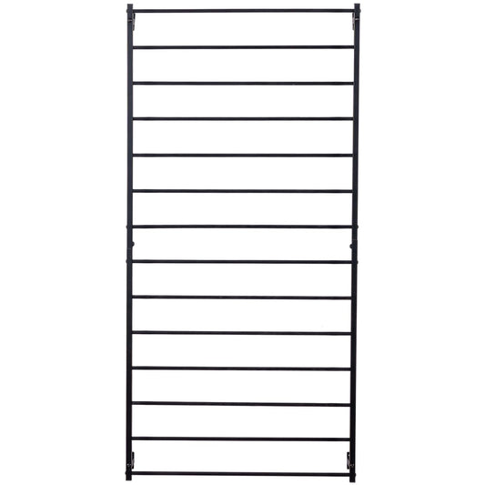 MyGift Wall Mounted Metal Garden Trellis for Climbing Plants Vines & Ivy, Matte Black Outdoor Panel with 14 Support Bars Outdoor Hanging Support Frame – No Assembly Required
