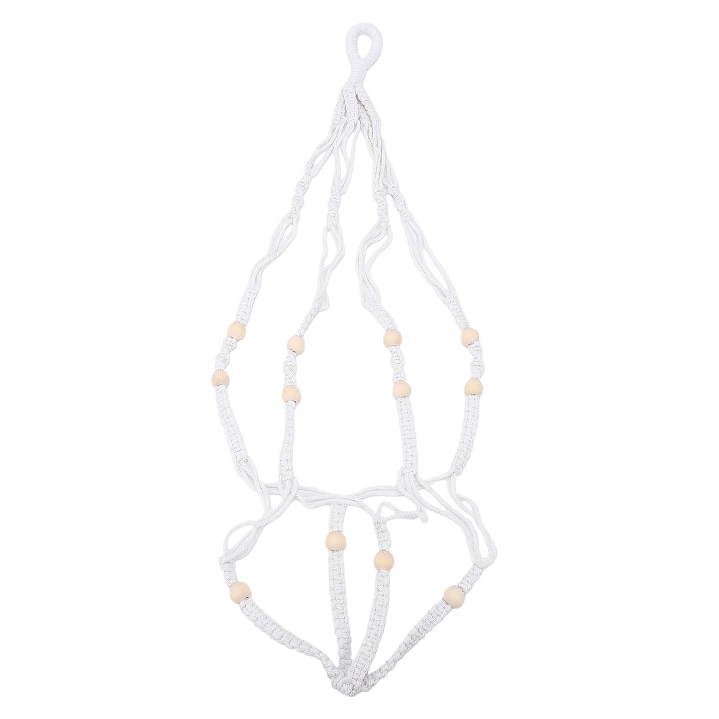 Hidyliu Macrame Plant Hanger Bohemian Style Flexible Cotton Rope Hanging Flower Pot Holder for Indoor Plants 35.4 Inch Set of 2 Elegant Plant Enthusiasts (White)