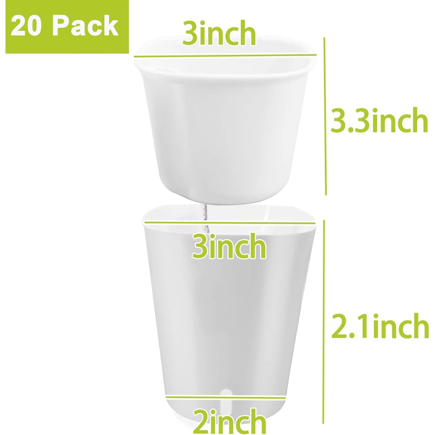3" Self Watering Pots,20 Sets Self Watering Planter Pots for Indoor Plants with Water Level Indicator and Multiple Vents,Self Watering Planters,Self Watering Plant Pot for House Plants,Flowers,Herbs