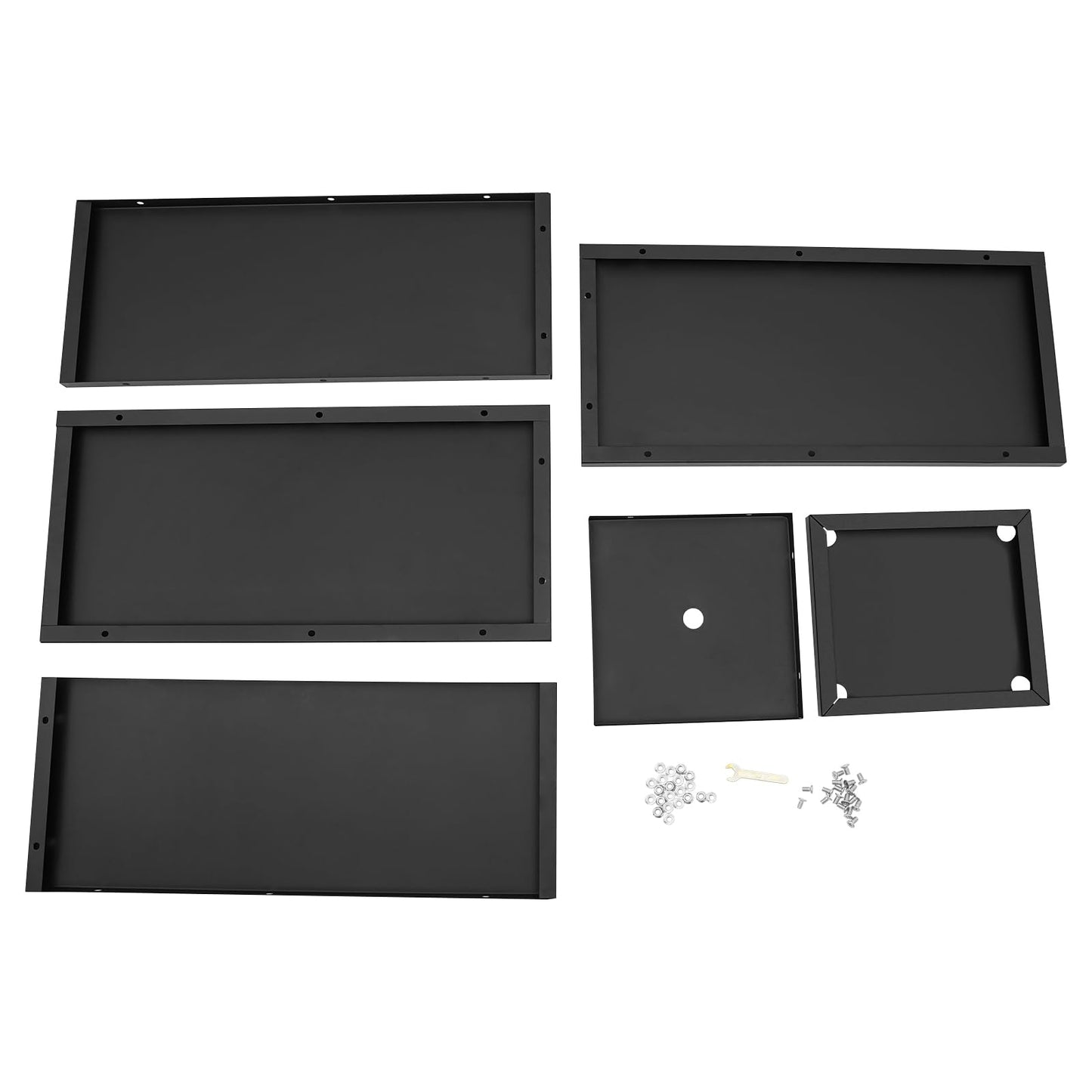 Kathring Tall Metal Planter Box 14” x 14” x 30”, Steel Planter Box with Removable Insert Shelf and Drainage Holes, Rectangular Large Flowerpot for Indoor,Outdoor,Front Porch, Black