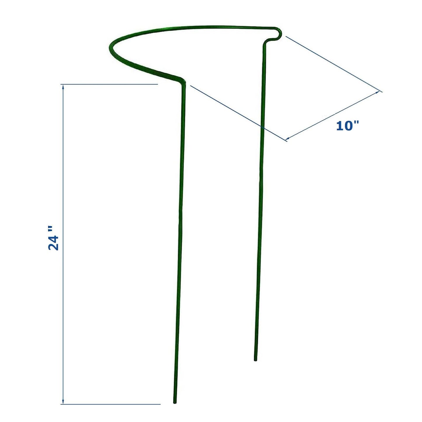 12 Pack 24 Inch High Plant Stake,Garden Plant Support,Half-Round Peony Cage Plant Ring Hoop