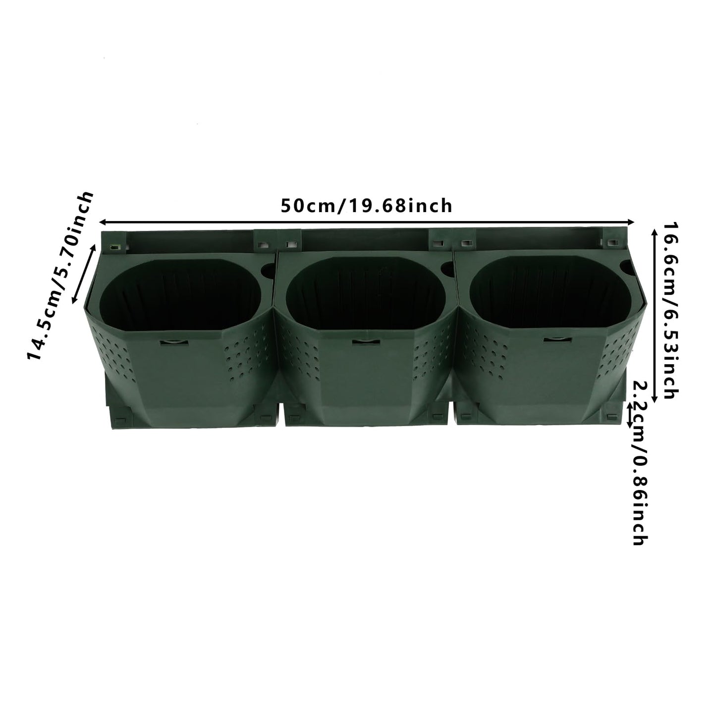 NEATOOM Wall Planter with 36 Pots, Wall-Mounted Indoor & Outdoor Flower Pot Holder, Vertical Garden Plastic Planter for Flowers, Vegetables, Grass (Army Green)