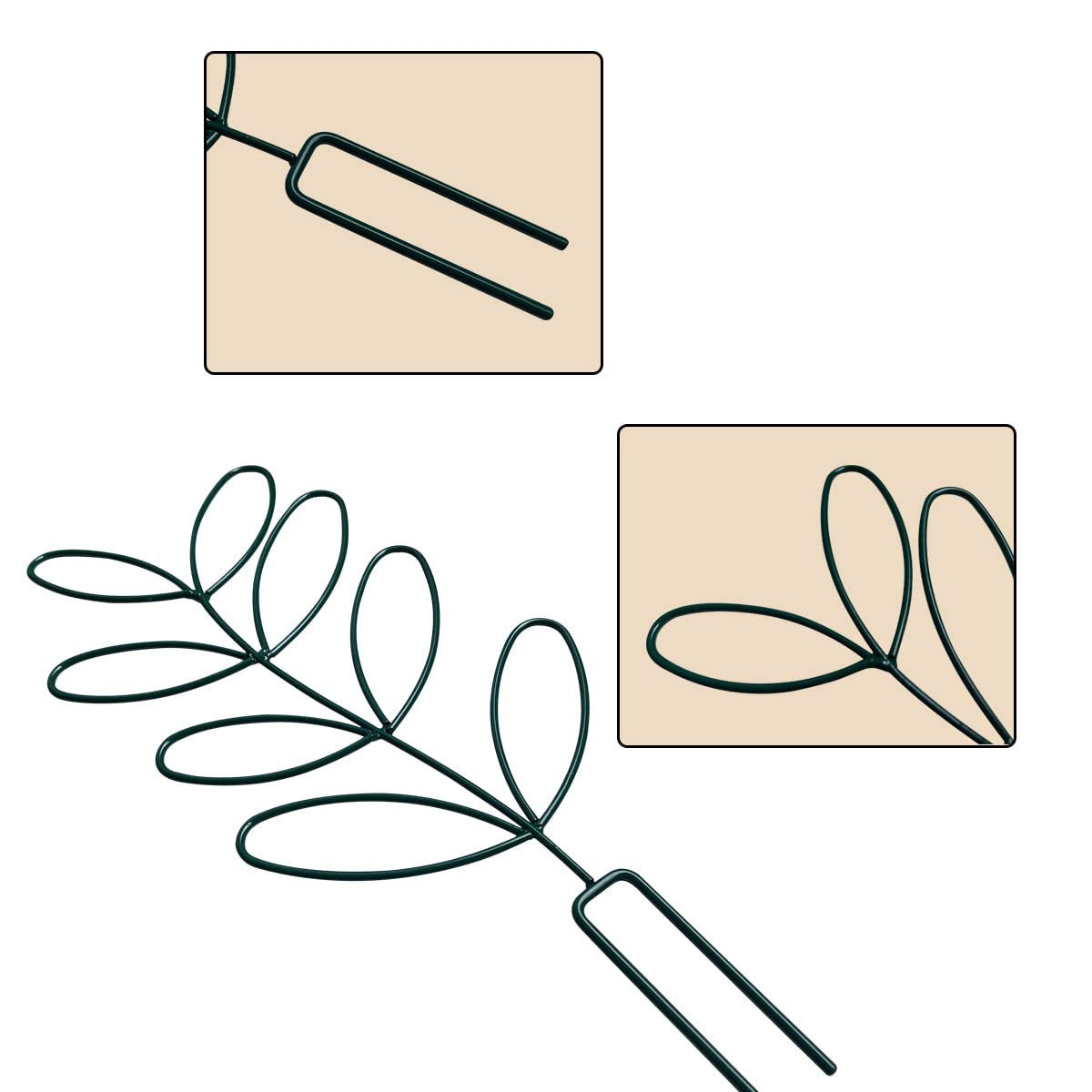 2Pack Indoor Plant Trellis Metal Wire Garden Trellis ，Small Climbing Leaf Shape Trellis for Garden Potted Plant Houseplant(Blackish)
