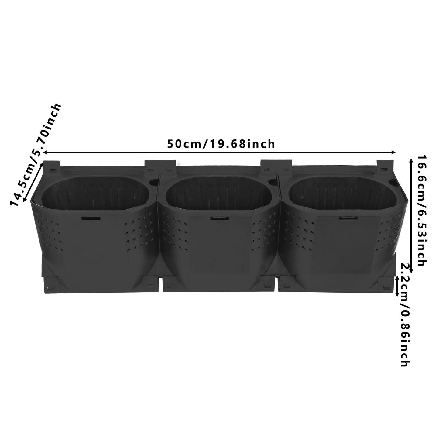njxbrek Wall Mounted Vertical Garden Planter with 36 Pots, 6 Row Vertical Stackable Hanging Planters, Indoor Outdoor Flower Pot Holder for Herbs Vegetables Fruits (Black)