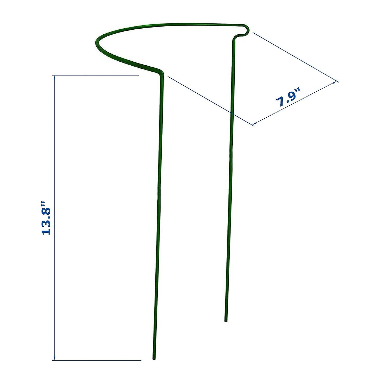 6 Pack 13.8 Inch High Plant Stake,Garden Plant Support,Half-Round Peony Cage Plant Ring Hoop