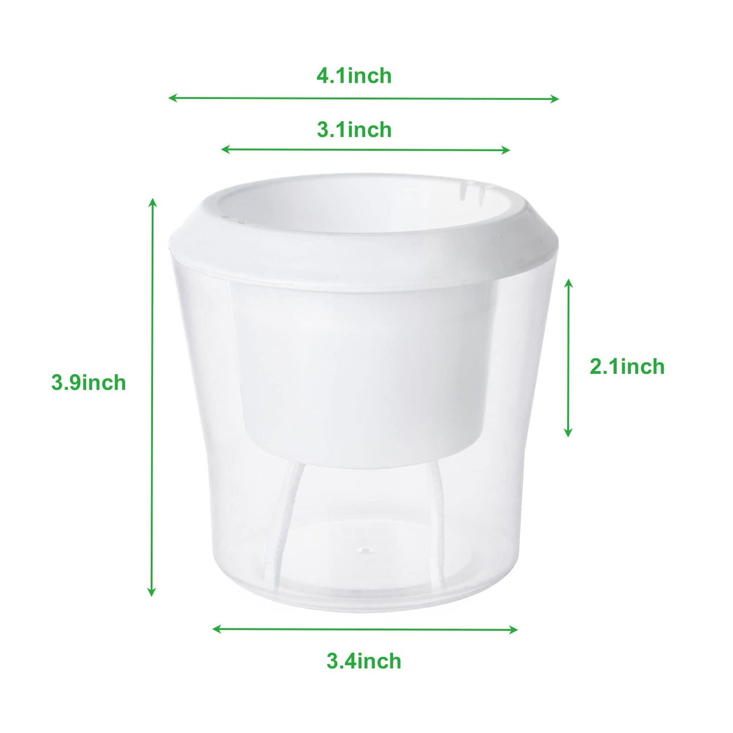 MNKNENG 12 Pack Self Watering Pots for Indoor Plants 4.3 Inch Small Self-Watering Planter Pots with Water Level Indicator, Clear Plastic Round Plant Pot for Succulent, Flower, Herb,Office Home Decor