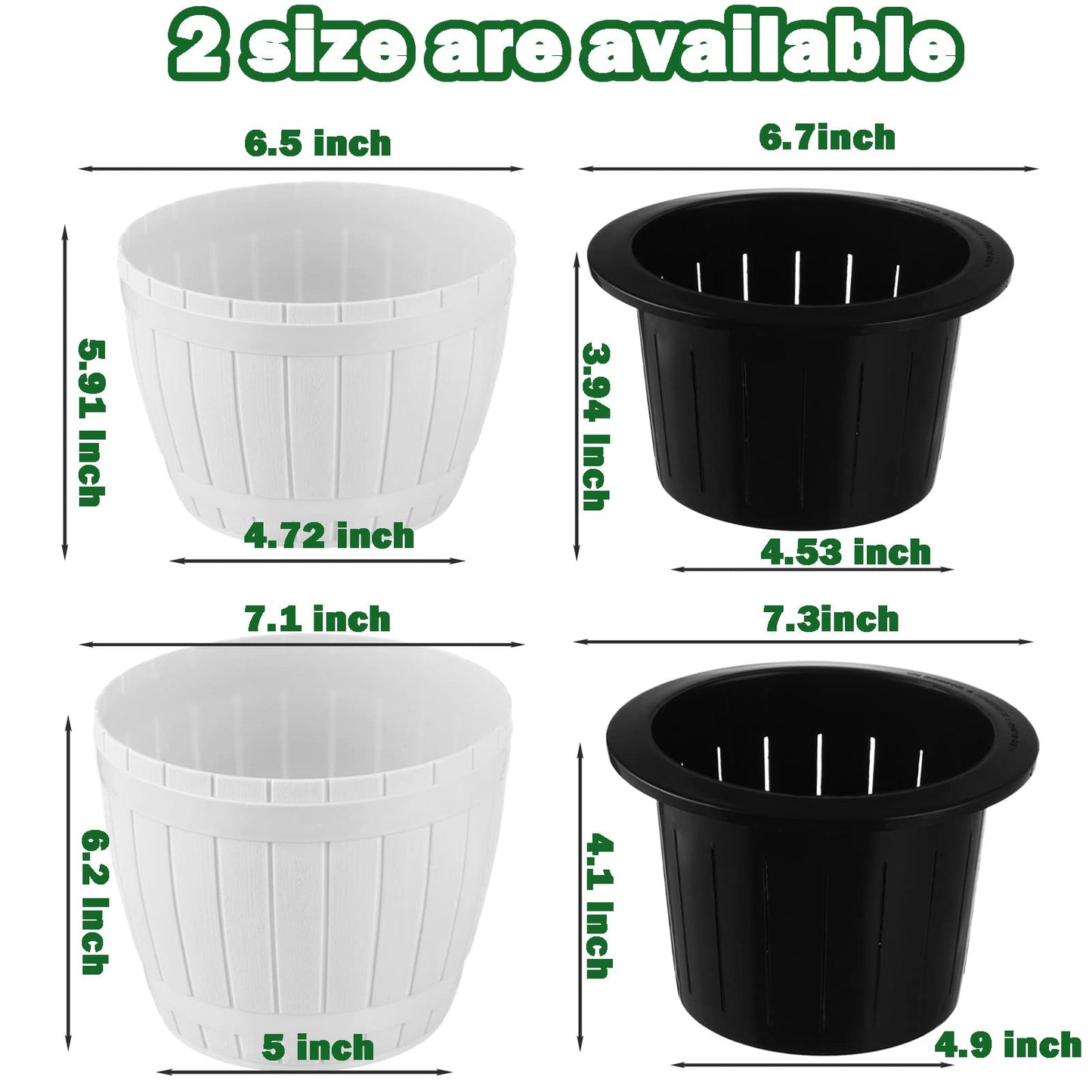 Planterhoma 3 Pack Self Watering Pots for Indoor Plants, 7.1 Inch Plastic Plant Pots, White