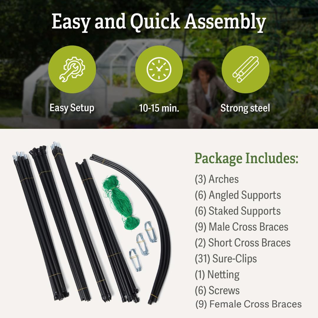 Gardener’s Supply Company Extra Tall Garden Arch Arbor | 80 Inch Tall Titan Squash Tunnel | Lightweight Metal, Trellis Plant Stand for Climbing Vines | Outdoor Lawn Tower & Support Structure