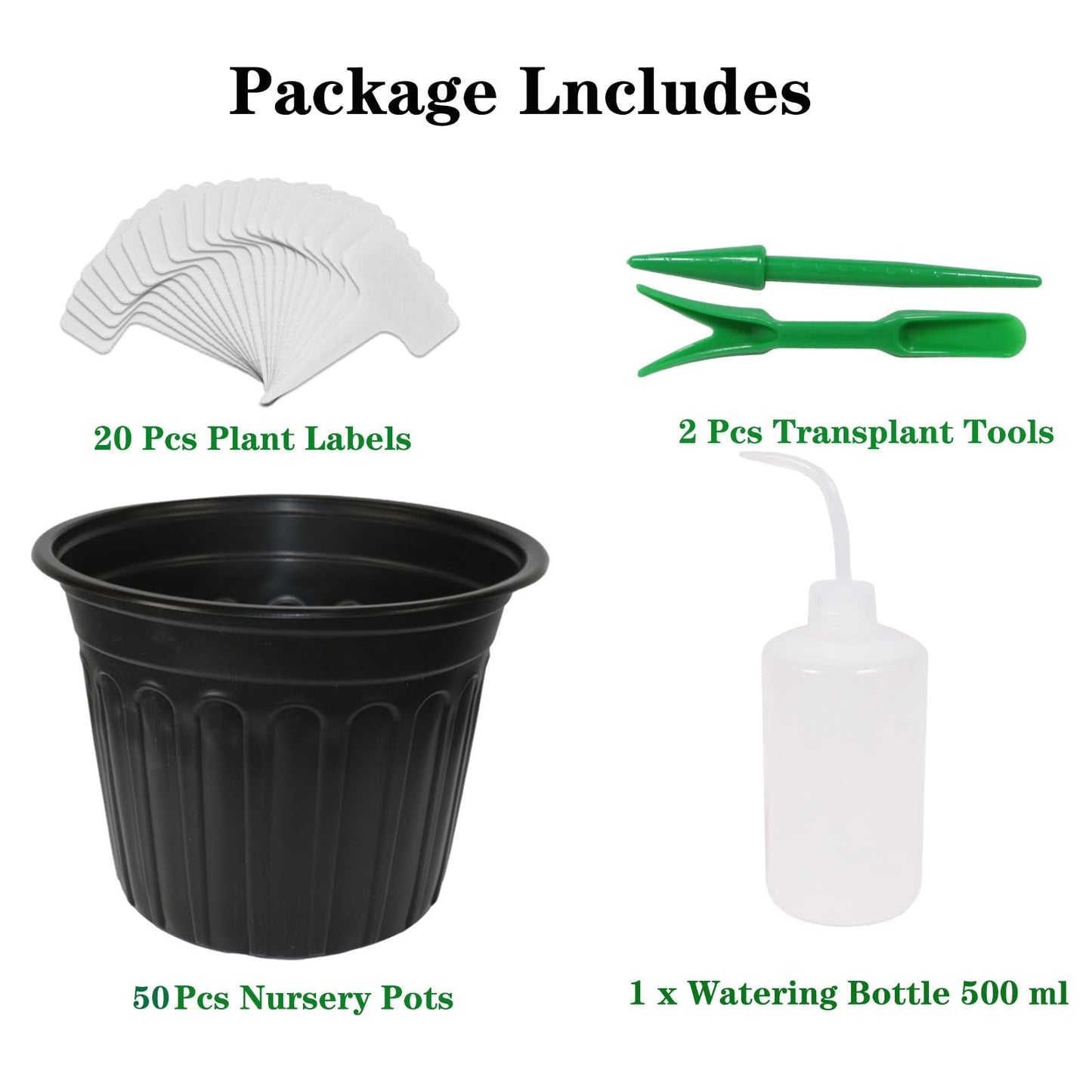 Niiiice 50-Pack 2.5 Gallon Flexible Plastic Plant Pots,Thickened Soft Seed Starting Container for Indoor Outdoor Plants, Seedlings, Vegetables, Succulents and Cuttings