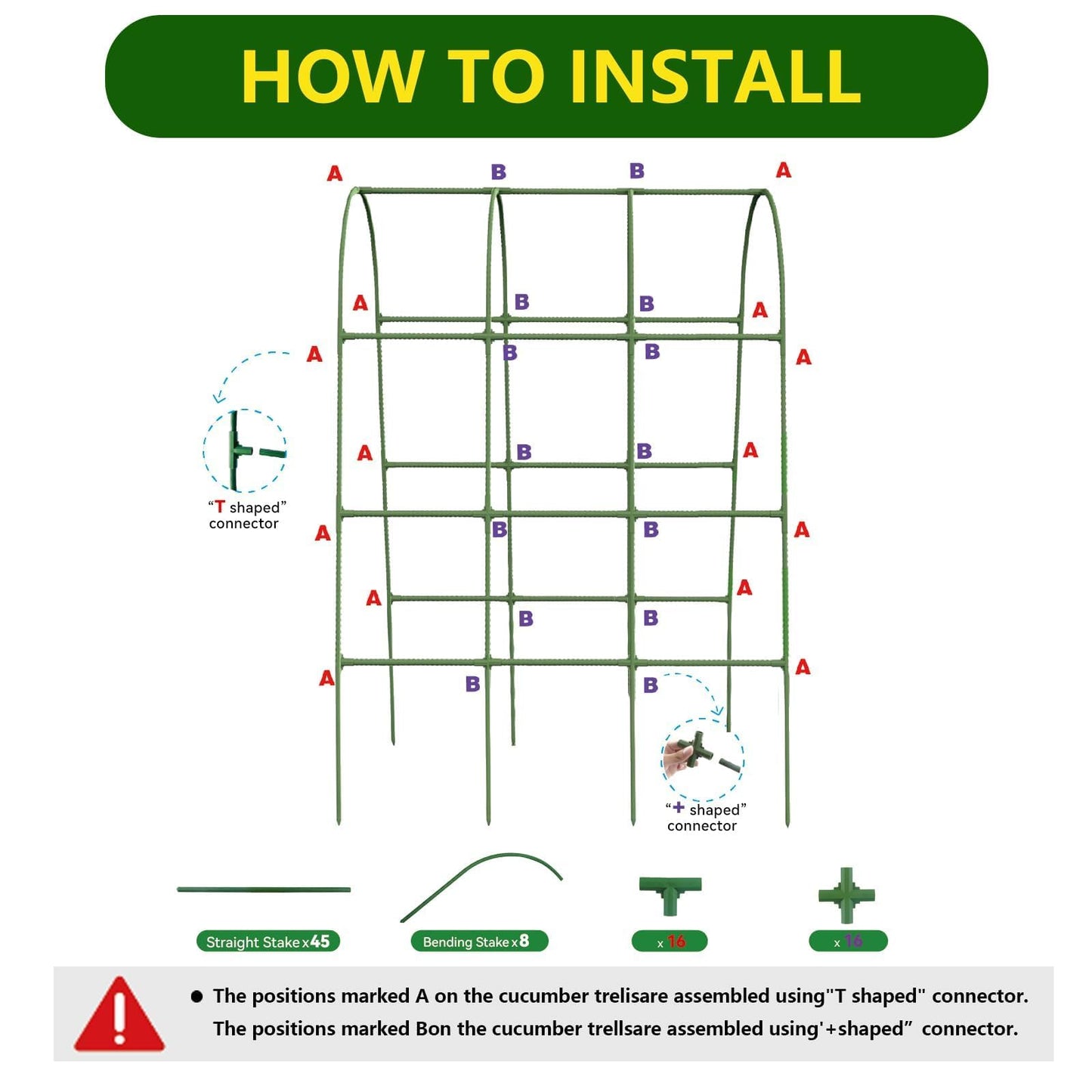 63" Tall Cucumber Trellis for Raised Garden Bed U-Frame Arch Tunnel Trellis Metal Tomato Cage Plant Support Stand for Peas,Bean,Grapes,Flowers,Vines Climbing Plants Outdoor