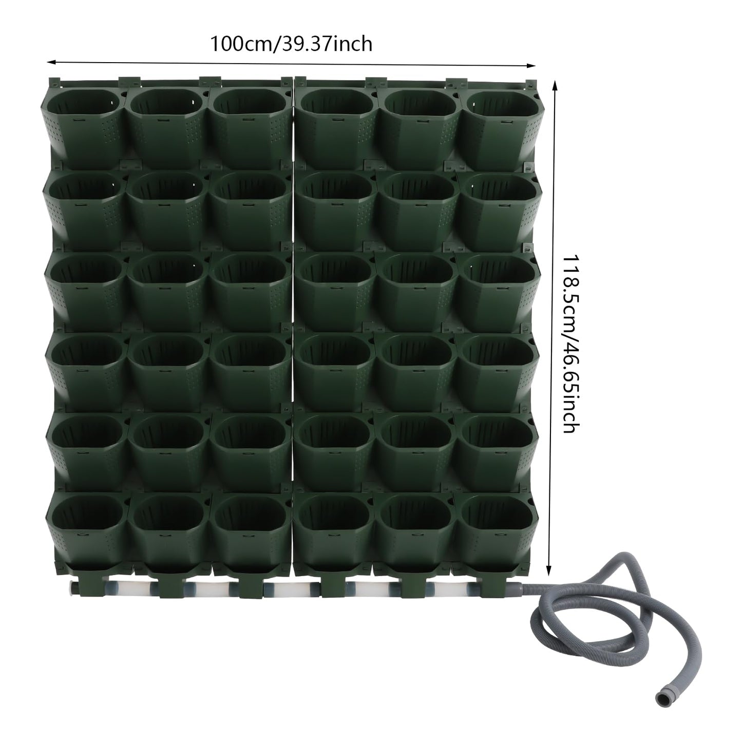 Wall Mounted Vertical Garden Planter, 6 Row 36 Plant Grow Pots, Self-Watering Vertical Planters with Timer, Indoor Outdoor Green Wall Decoration for Strawberries Flowers Herbs