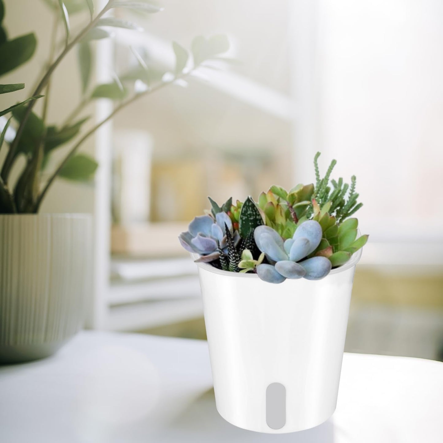 mekueeex 4 Inch Self Watering Pots for Indoor Plants,10 Sets Self Watering Planter Pots with Visual Water Level Window and Multiple Vents,Self Watering Plant Pot for All House Plants,Flowers,Herbs