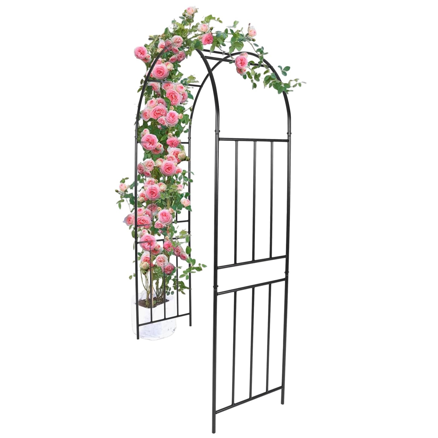 Metal Wide Garden Arch Trellis for Climbing Plants Roses Vines,47" W x 86" H Wide Garden Archway Arbor Trellis for Lawn Wedding and Bridal Party Decoration